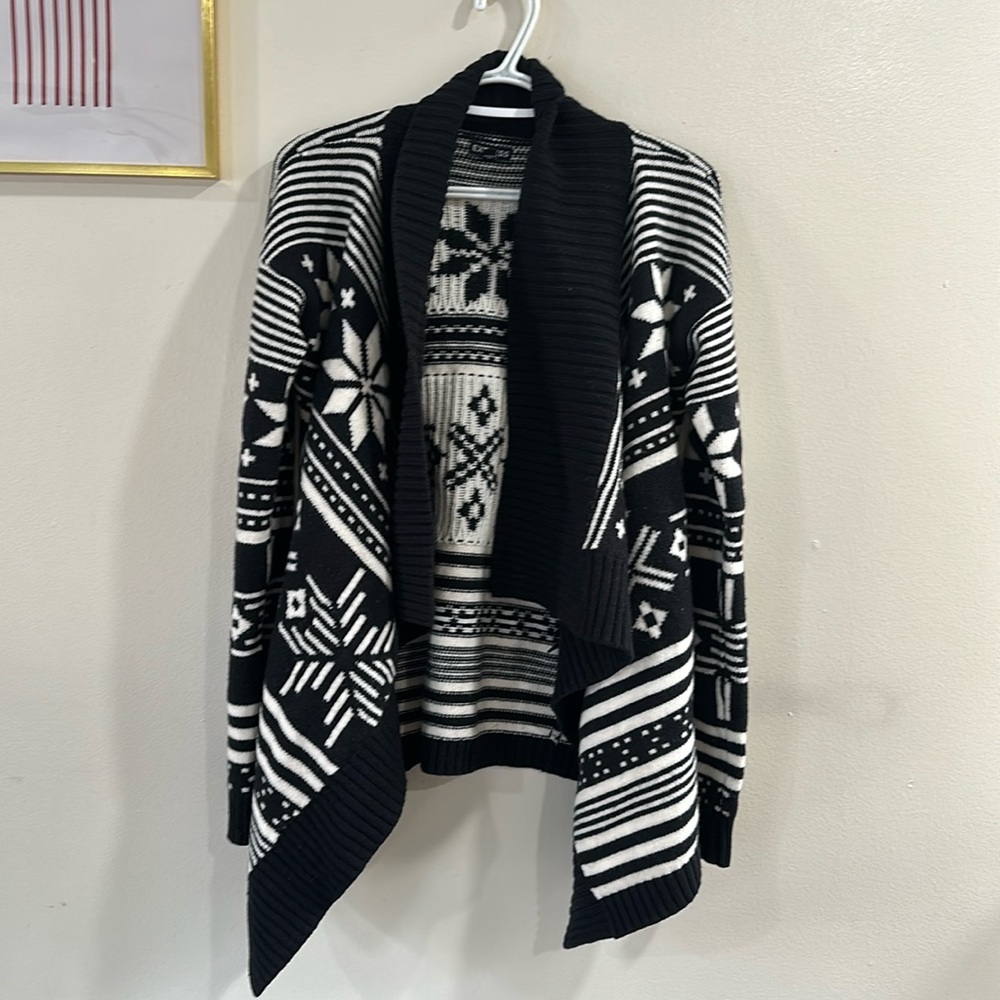 Express Open Cardigan Size Medium Aztec Après Ski Oversized Knit Merino Wool